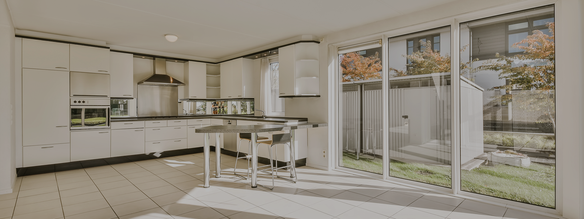 Spacious kitchen with patio doors